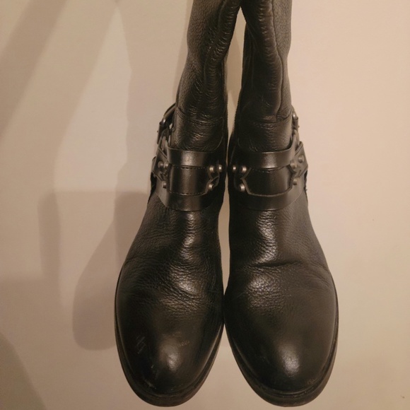 Pebbled Leather "Jamisono" Moto-style Riding Boots by Nine West - Picture 4 of 10